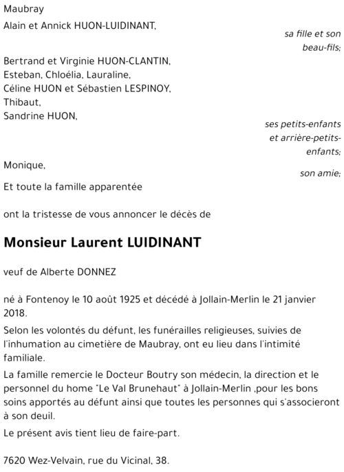 Laurent LUIDINANT