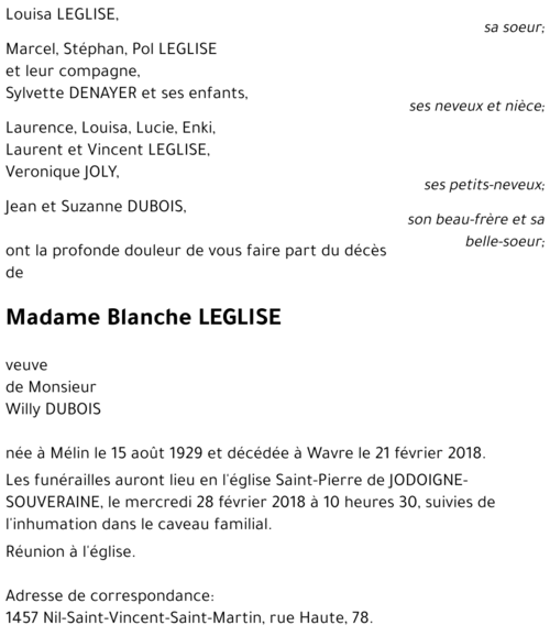 Blanche LEGLISE