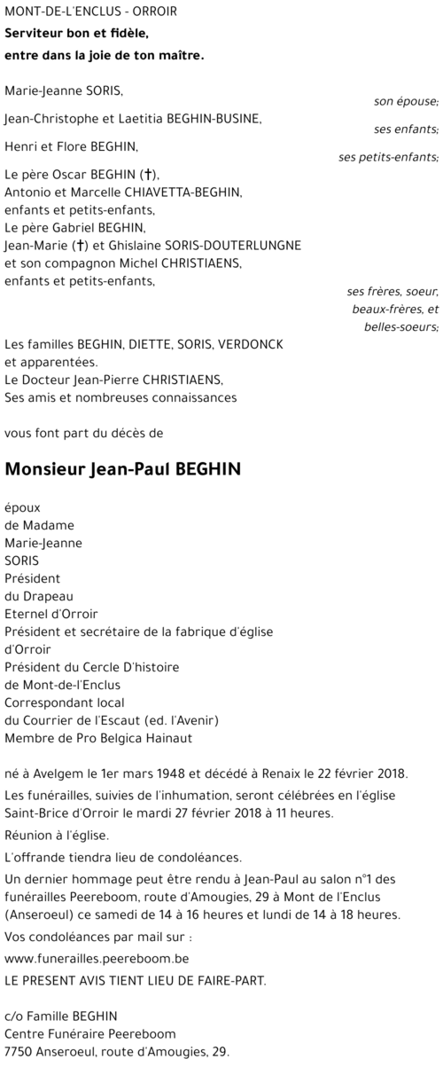Jean-Paul BEGHIN