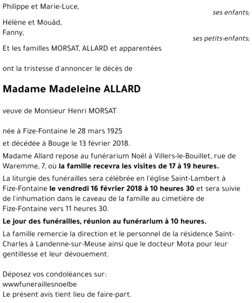 Madeleine ALLARD