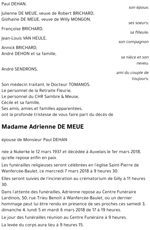 Adrienne DE MEUE