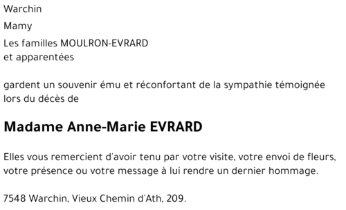 Anne-Marie EVRARD
