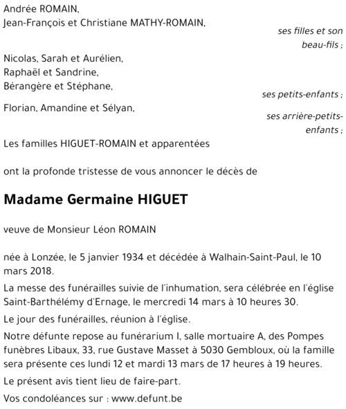Germaine HIGUET