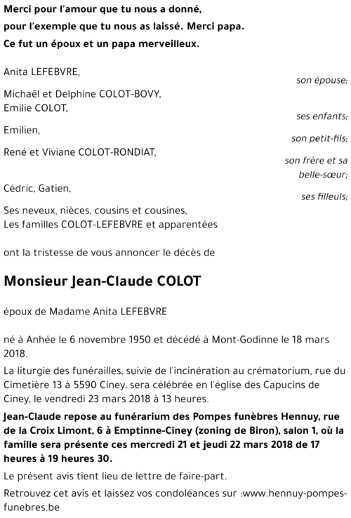 Jean-Claude COLOT