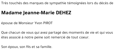 Jeanne-Marie DEHEZ
