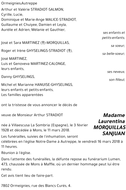 Laurentina MORQUILLAS SANJUAN