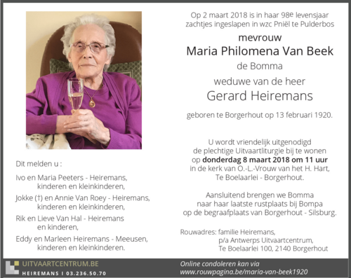 Maria Philomena Van Beek