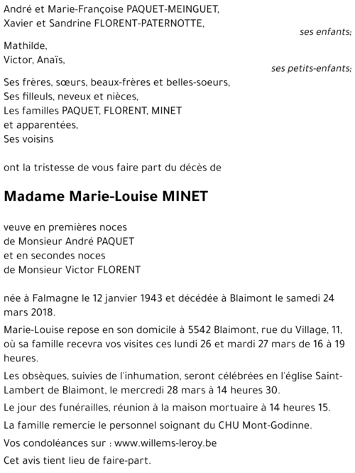 Marie-Louise MINET
