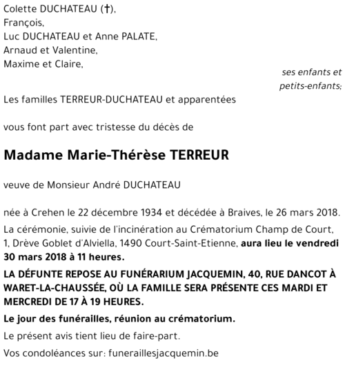Marie-Thérèse TERREUR