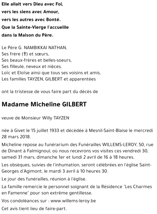 Micheline GILBERT