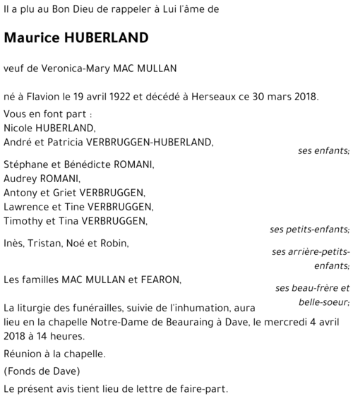 Maurice HUBERLAND