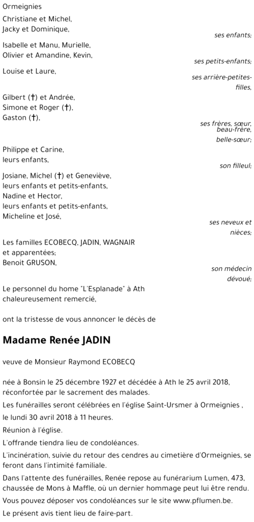 Renée JADIN