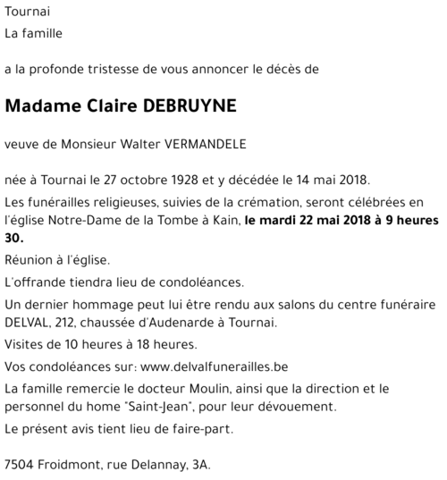 Claire DEBRUYNE