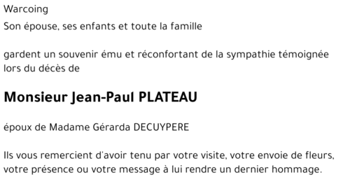 Jean-Paul PLATEAU