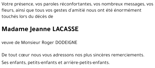 Jeanne LACASSE