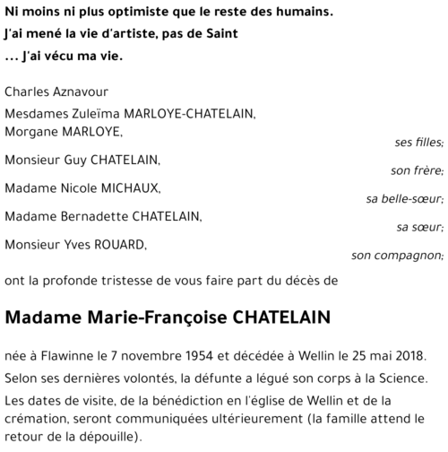Marie-Françoise CHATELAIN