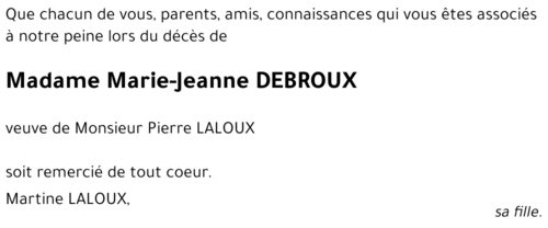 Marie-Jeanne DEBROUX