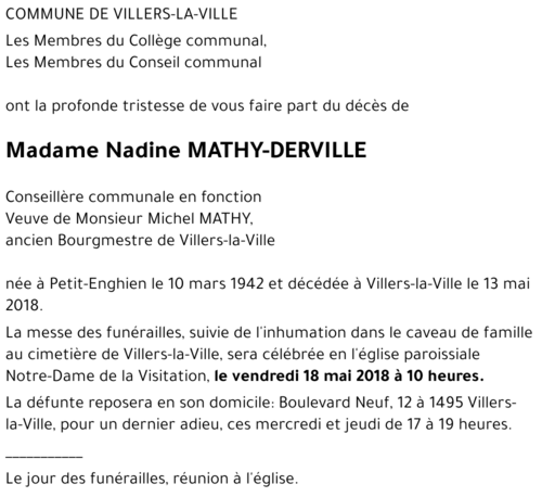 Nadine MATHY-DERVILLE