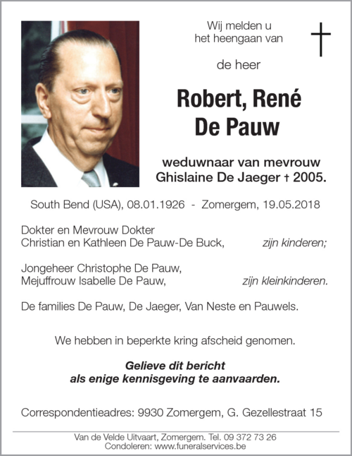 Robert, René De Pauw