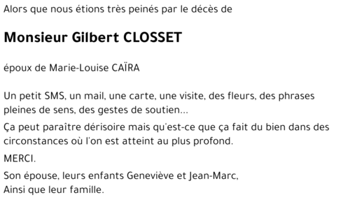 Gilbert CLOSSET