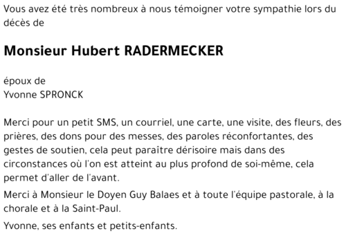 Hubert RADERMECKER
