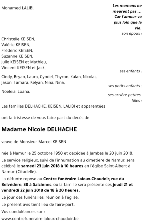 Nicole DELHACHE