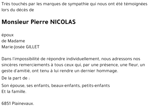 Pierre NICOLAS