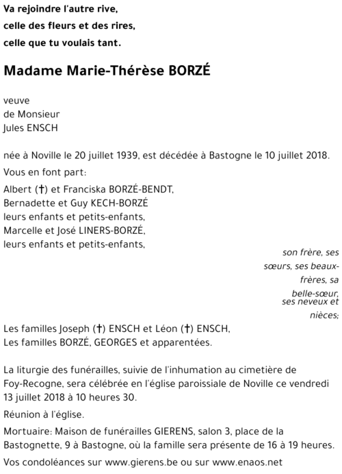 Marie-Thérèse BORZÉ