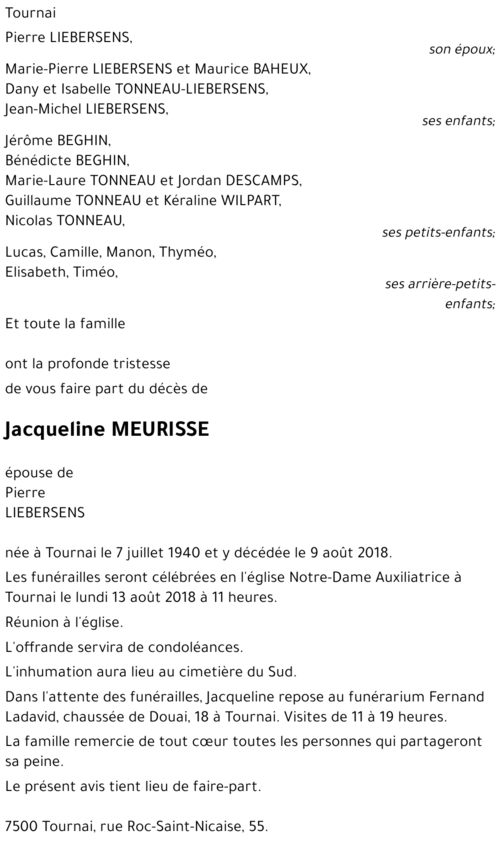 Jacqueline MEURISSE