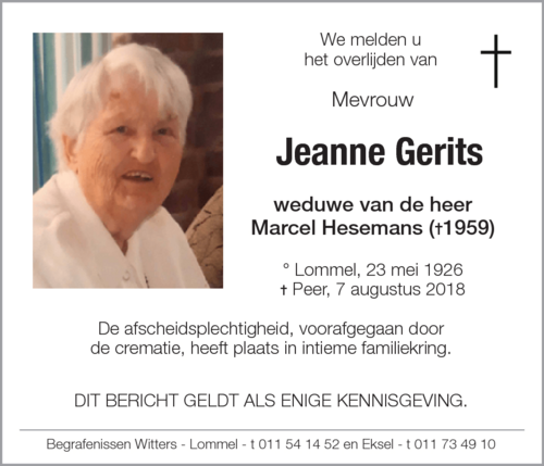 Jeanne Gerits