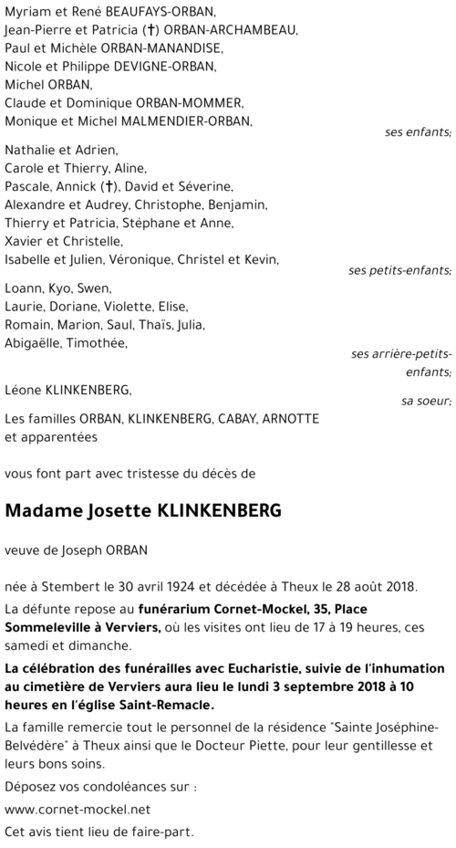 Josette KLINKENBERG