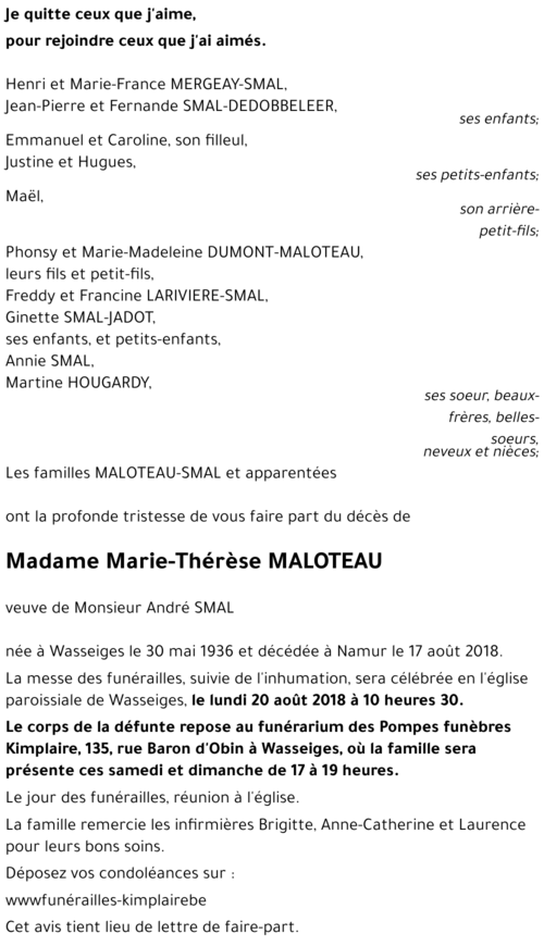 Marie -Thérèse MALOTEAU