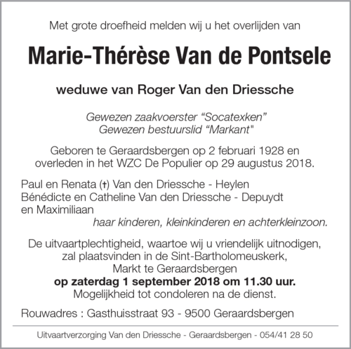 Marie-Thérèse Van de Pontsele