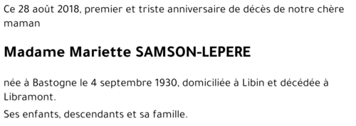 Mariette SAMSON-LEPERE