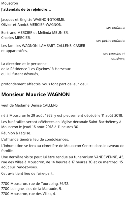 Maurice WAGNON