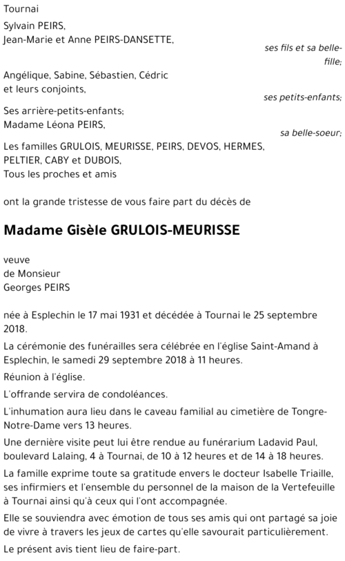 Gisèle GRULOIS-MEURISSE