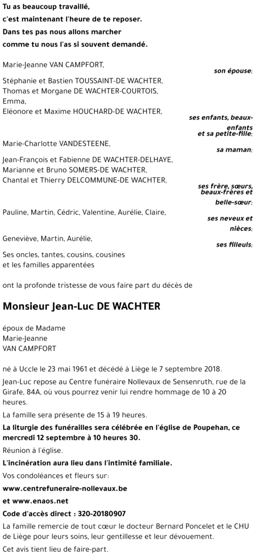 Jean-Luc DE WACHTER