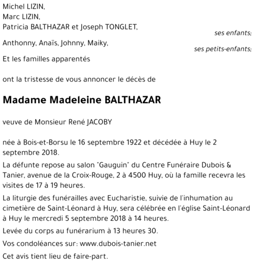 Madeleine BALTHAZAR