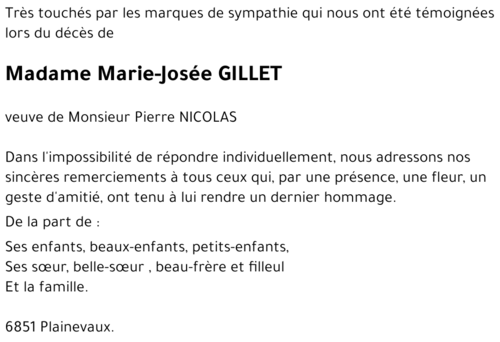 Marie-Josée GILLET