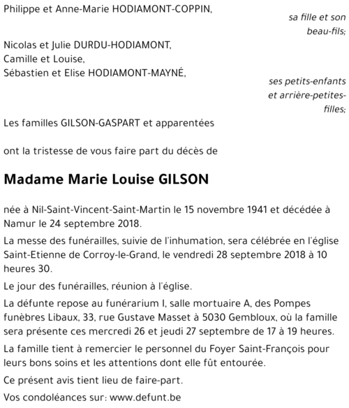 Marie-Louise GILSON