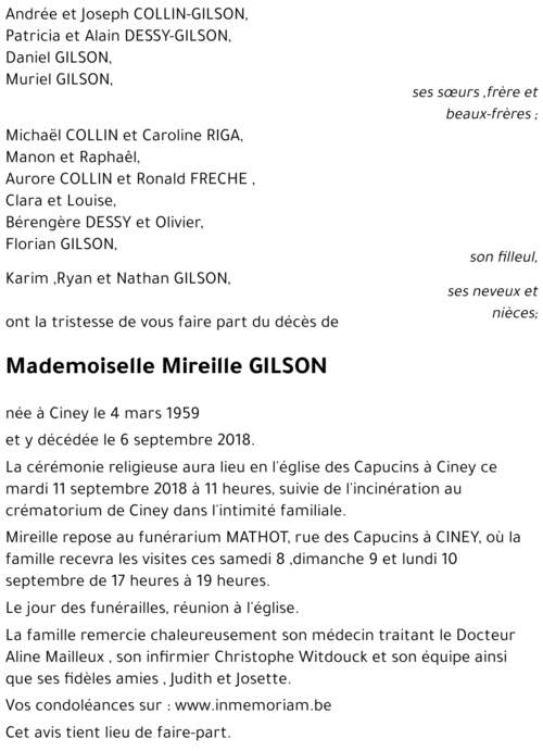 Mireille GILSON