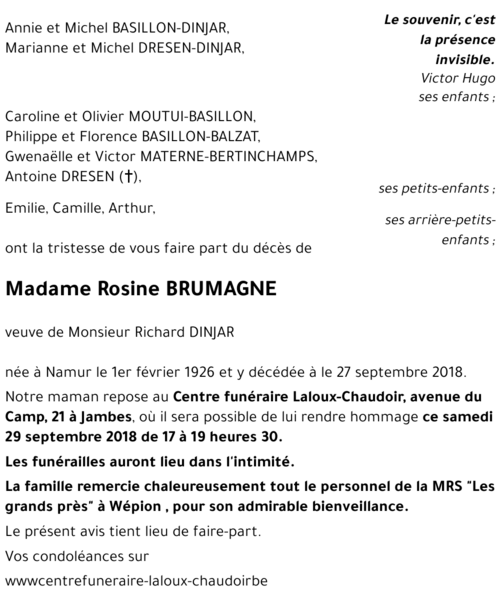 Rosine BRUMAGNE