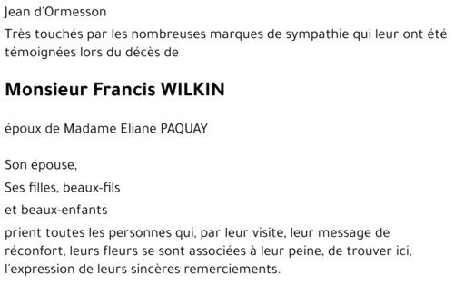Francis WILKIN