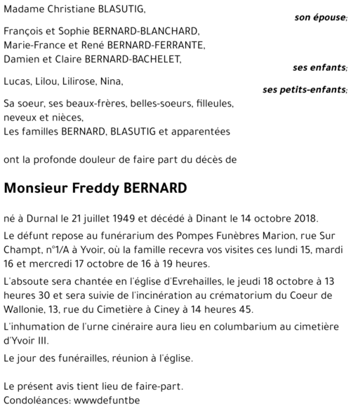 Freddy BERNARD