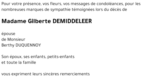 Gilberte DEMIDDELEER