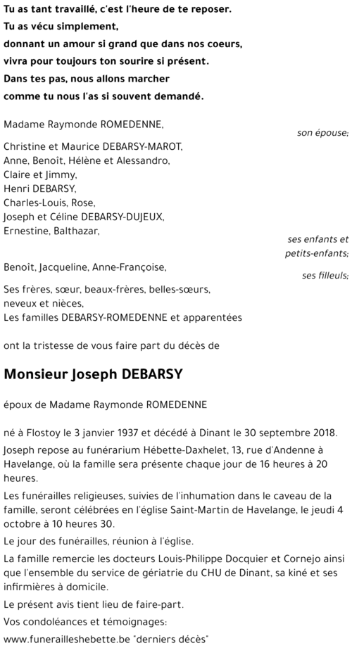 Joseph DEBARSY