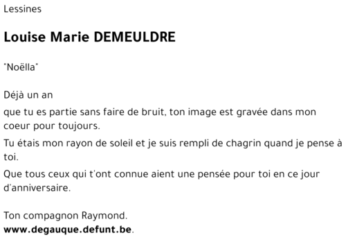 Louise Marie DEMEULDRE