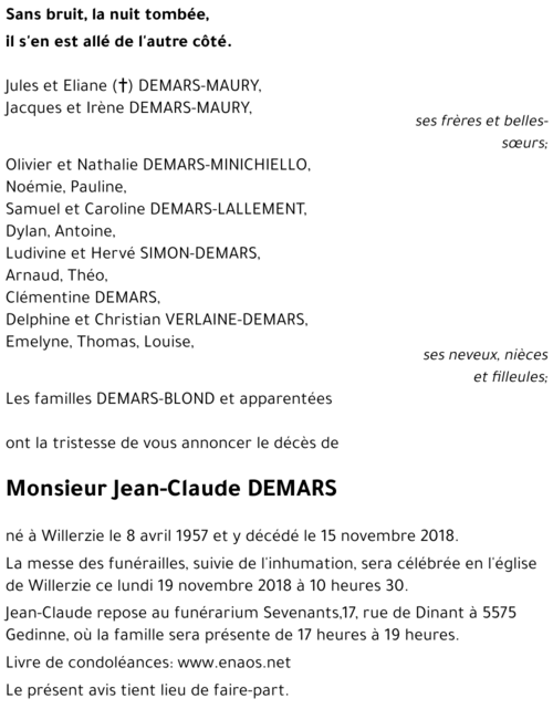 Jean-Claude DEMARS