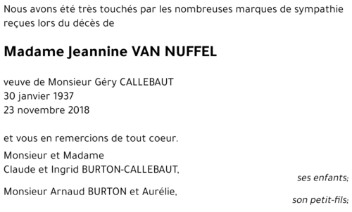 Jeannine VAN NUFFEL