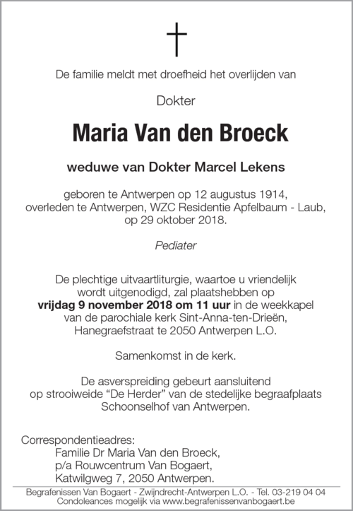 Maria Van den Broeck